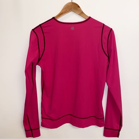 Athleta Swim Summer Shade Rashguard Tee Magenta Pink Size Medium - Picture 2 of 7